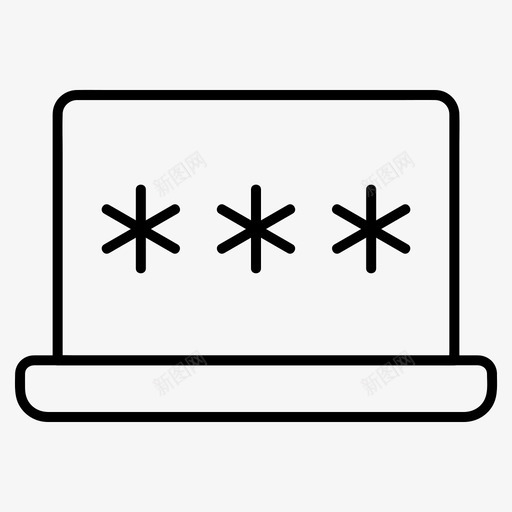 笔记本电脑密码锁开图标svg_新图网 https://ixintu.com 安全 开 笔记本电脑密码 锁