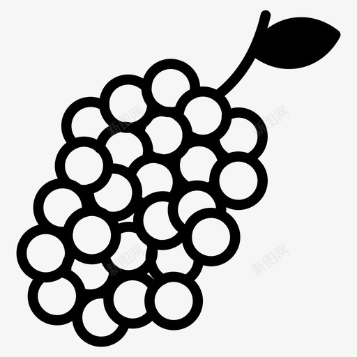葡萄吃食物图标svg_新图网 https://ixintu.com 健康 吃 水果 美食设置线字形 葡萄 食物