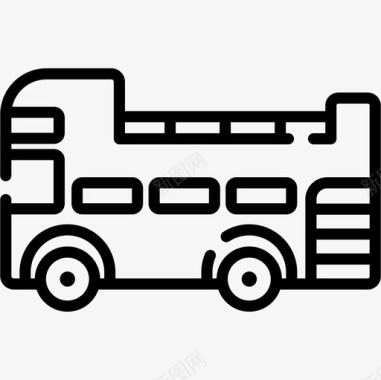 公共汽车车辆和运输11直线图标图标