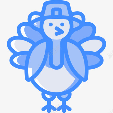 火鸡感恩节55蓝色图标图标
