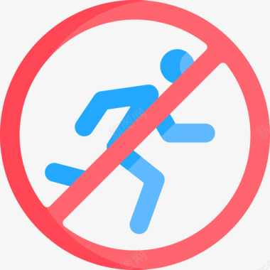 禁止跑步18号游泳池平坦图标图标