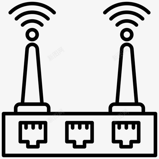 wifi路由器宽带连接网络路由器图标svg_新图网 https://ixintu.com wifi调制解调器 wifi路由器 宽带连接 广告 无线信号 网络路由器 通信和网络线矢量图标集