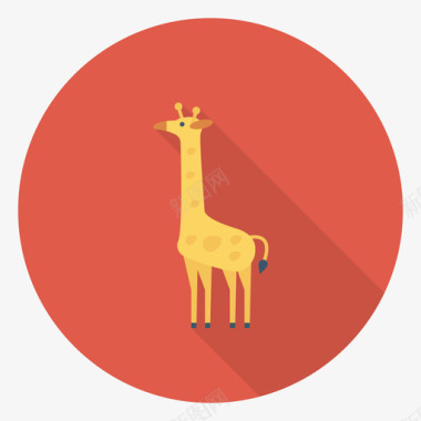 长颈鹿动物21圆形图标图标