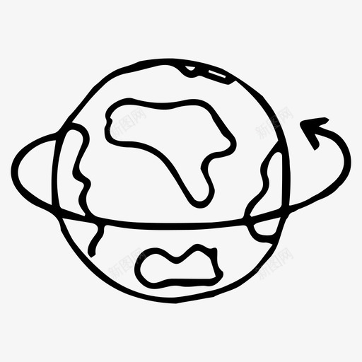 环绕地球涂鸦行星图标svg_新图网 https://ixintu.com 世界 涂鸦 环绕 绕地球 行星