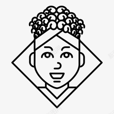 女人非洲佬化身图标图标