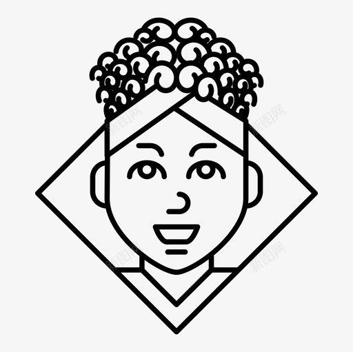 女人非洲佬化身图标svg_新图网 https://ixintu.com 化身 卷发 女人 女孩 用户 非洲佬