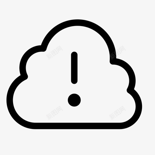 云警报错误在线图标svg_新图网 https://ixintu.com 云数据存储 云警报 在线 警告 错误
