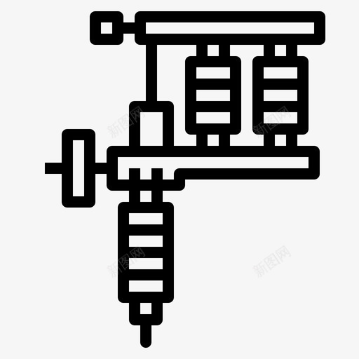 纹身机纹身7线性图标svg_新图网 https://ixintu.com 纹身 纹身机 线性