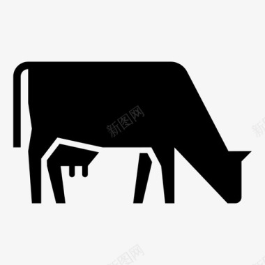 牛牛肉牧草图标图标