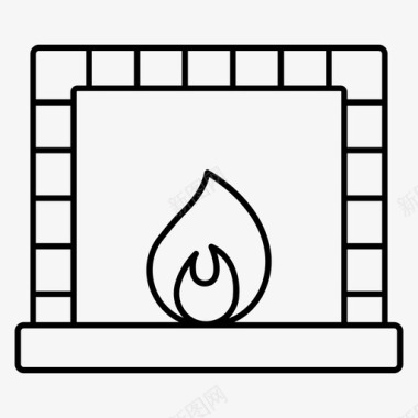 壁炉燃烧火焰图标图标