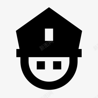犯罪与安全警察头像警察帽图标图标