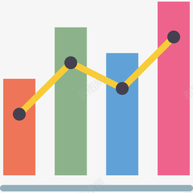 增长图表和图表3扁平图标图标