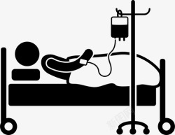 登革热住院病人病床静脉滴注图标高清图片