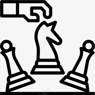 国际象棋创业49直线型图标图标