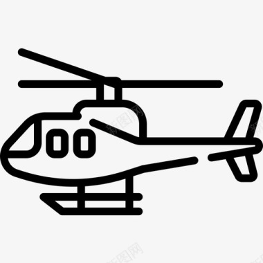 直升机车辆和运输11直线图标图标