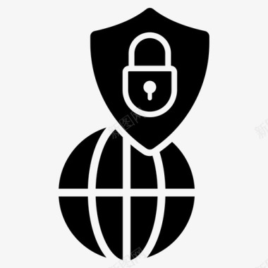 网络保护全球网络保护网络安全图标图标