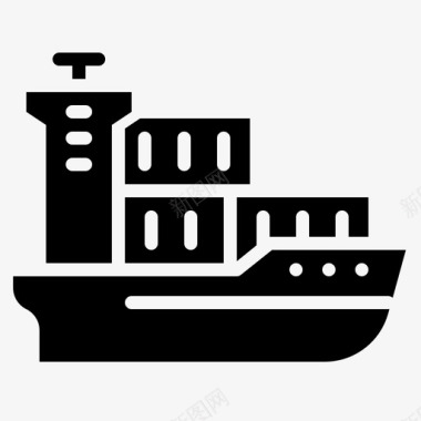 海运货船集装箱图标图标