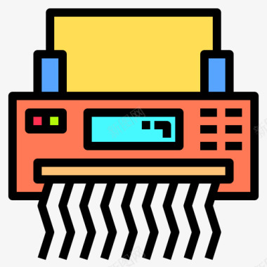 碎纸机办公文具20线性颜色图标图标