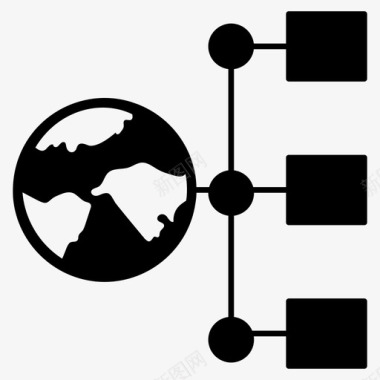 全球网络分支网络全球连通性图标图标
