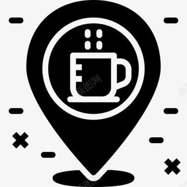 咖啡店位置咖啡厅别针图标图标