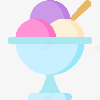 冰激凌甜点和糖果10份平的图标图标