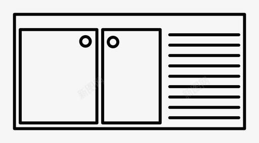 厨房水槽柜台洗碗机图标svg_新图网 https://ixintu.com 厨房水槽 建筑图纸 柜台 洗碗机 管道