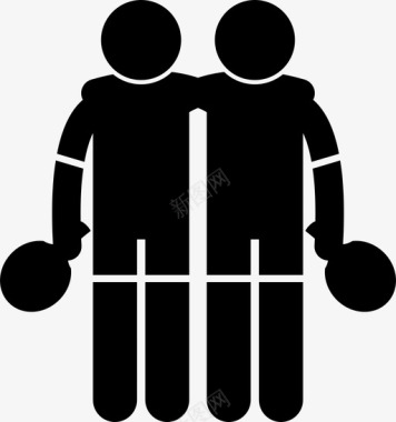 乒乓球双人搭档乒乓球图标图标