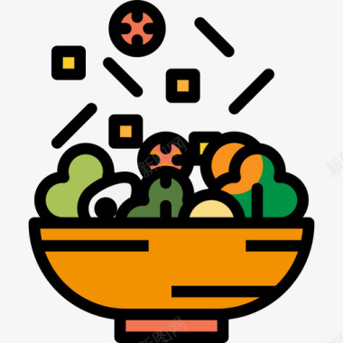 沙拉食物125原色图标图标