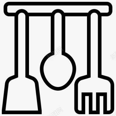 木勺炊具叉子图标图标