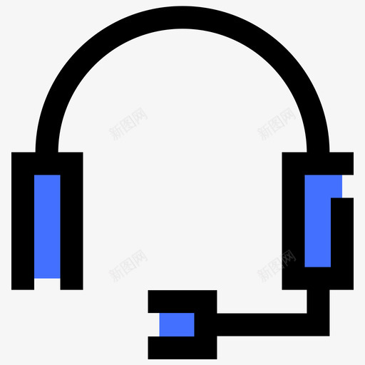 耳机商务367蓝色图标svg_新图网 https://ixintu.com 商务 耳机 蓝色