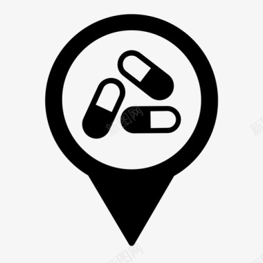 药店位置地图药品图标图标