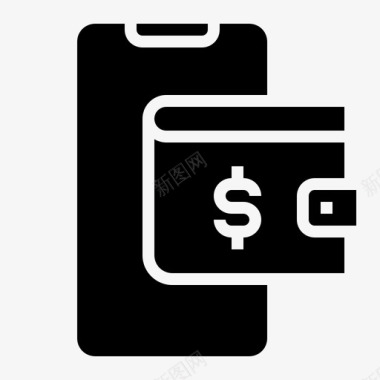 钱包帐单和付款填充图标图标
