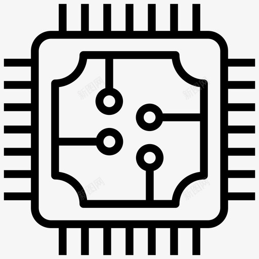 存储芯片数字卡微芯片图标svg_新图网 https://ixintu.com 人工智能 向量 图标 存储 存储设备 微处理器 数字卡 芯片