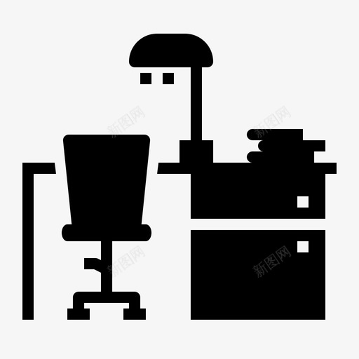 工作间椅子办公室图标svg_新图网 https://ixintu.com 办公室 家居装饰品 工作间 桌子 椅子