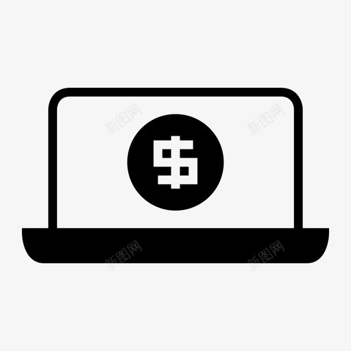美元笔记本电脑货币图标svg_新图网 https://ixintu.com 电脑 笔记本 美元 货币 金融
