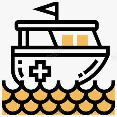 救援船救援10号黄影图标图标