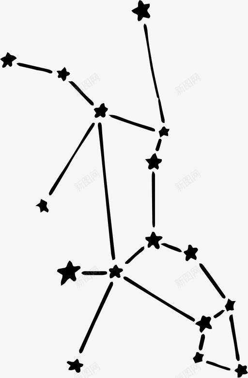 星座图占星术手绘图标svg_新图网 https://ixintu.com 占星术 太空 恒星 手绘 星座图