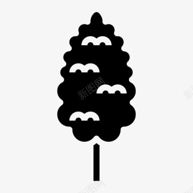 柏树植物性天然图标图标