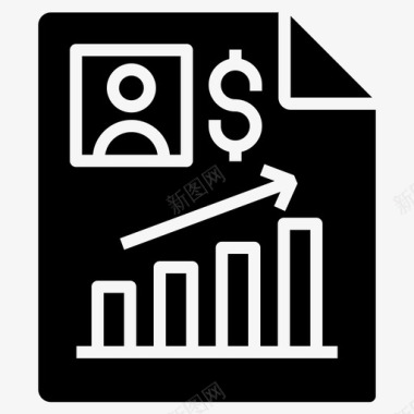 财务增长分析财务报告销售增长图标图标