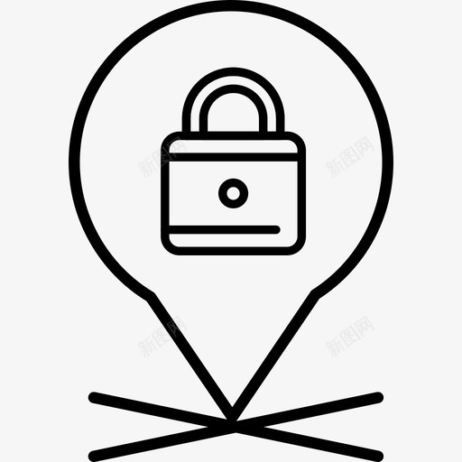 锁定地图pin图标svg_新图网 https://ixintu.com pin v3 地图 安全 锁定