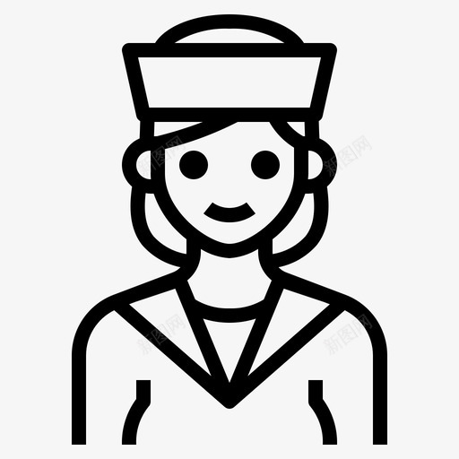 水手女海军图标svg_新图网 https://ixintu.com 女性 水手 海军 职业 职业女性 轮廓