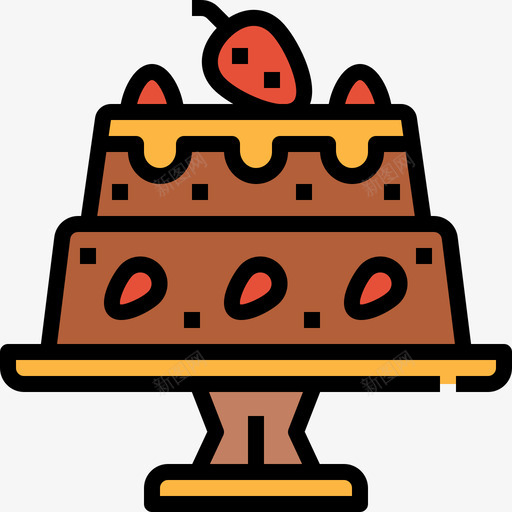 蛋糕咖啡店113线性颜色图标svg_新图网 https://ixintu.com 咖啡店113 线性颜色 蛋糕