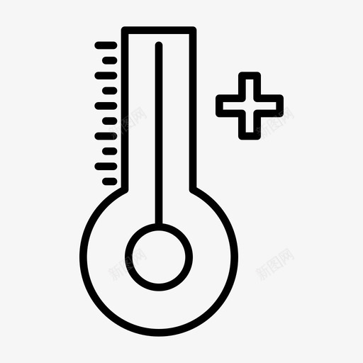 高温量具温度计图标svg_新图网 https://ixintu.com 假日 天气 温度计 量具 高温