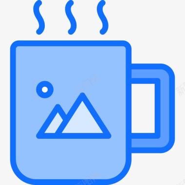 咖啡杯品牌8蓝色图标图标