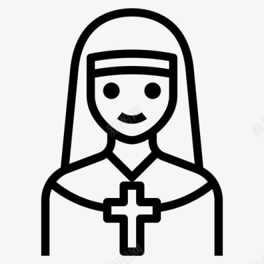 修女天主教徒基督徒图标图标