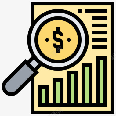 市场分析投资58线性颜色图标图标