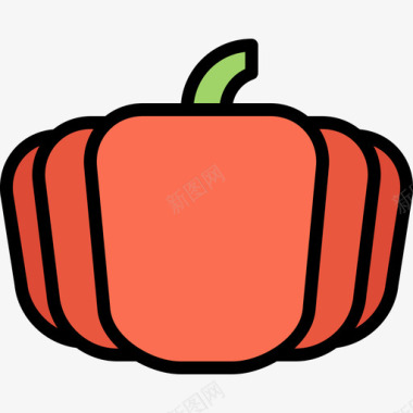 南瓜水果和蔬菜41彩色图标图标