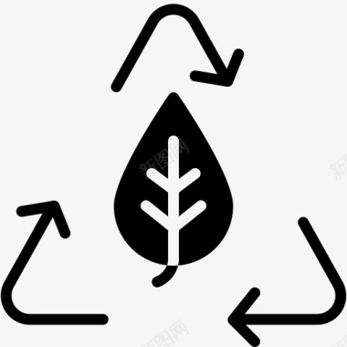 回收叶生态绿色图标图标