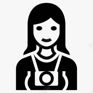 摄影师女性职业图标图标
