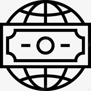 地球仪货币74直线图标图标